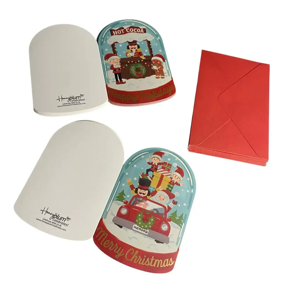NIB Snow Globe Shaped Christmas Cards With Envelopes - Boxed Set of 24